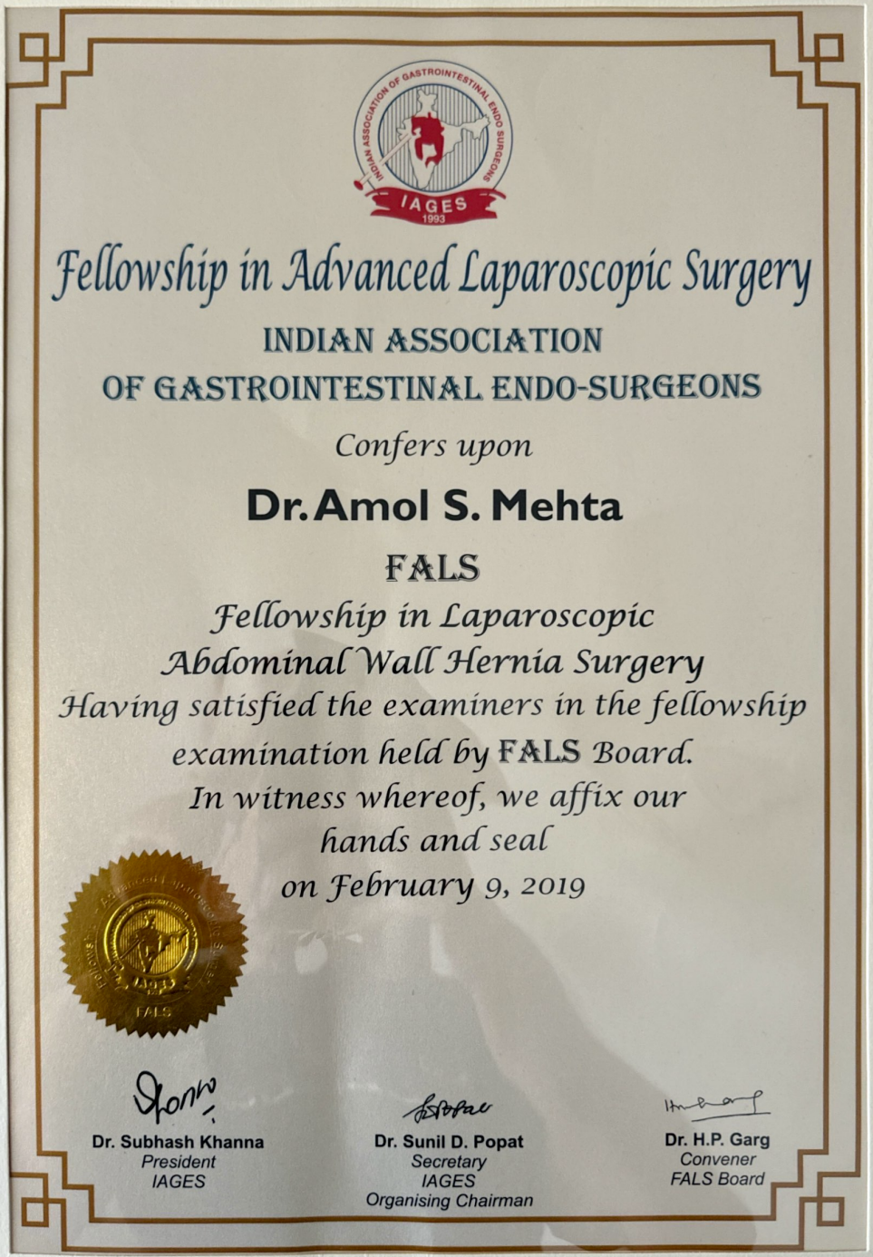 FALS Certificate
