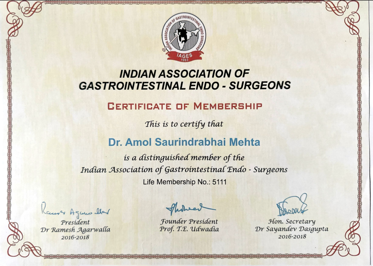 FIAGES Certificate