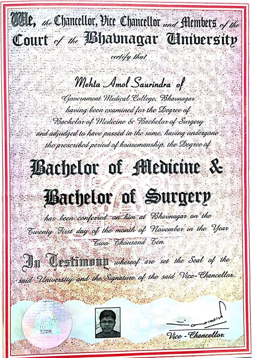 MBBS Certificate