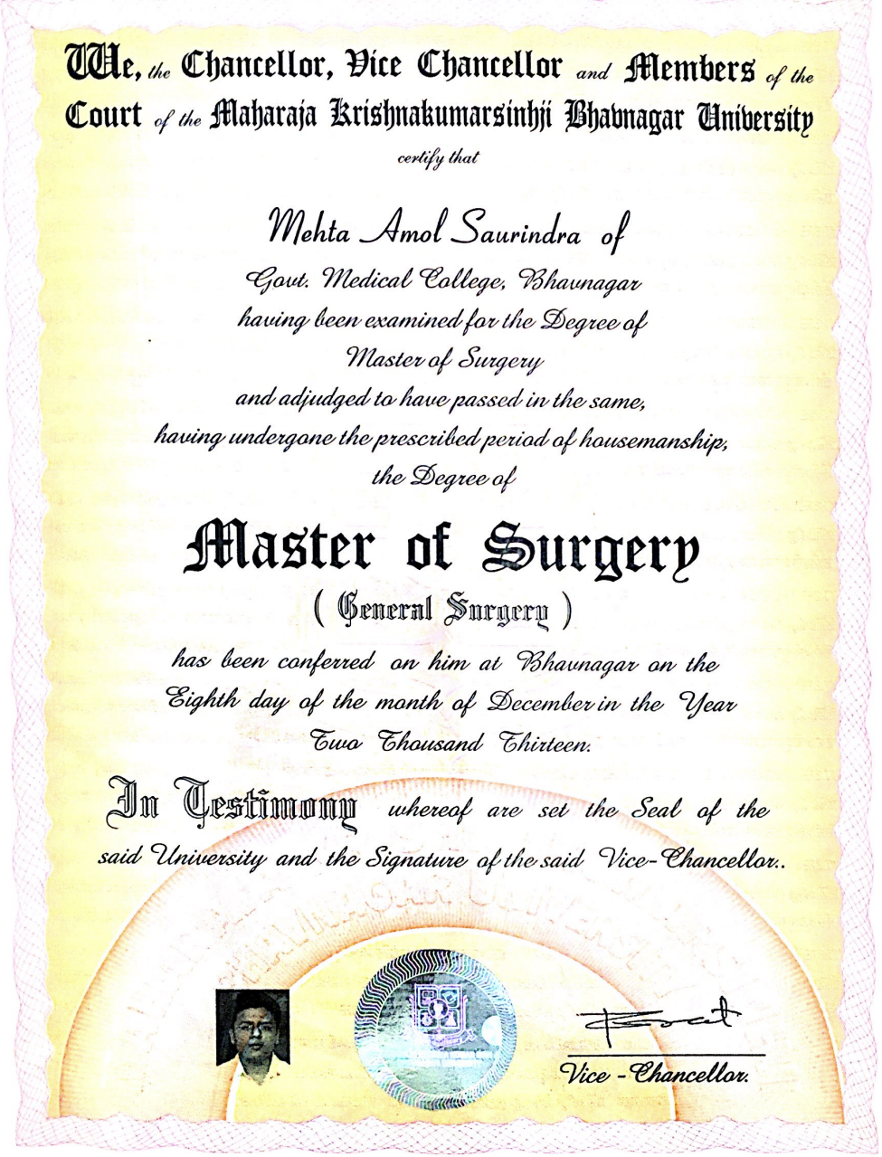 MS Certificate